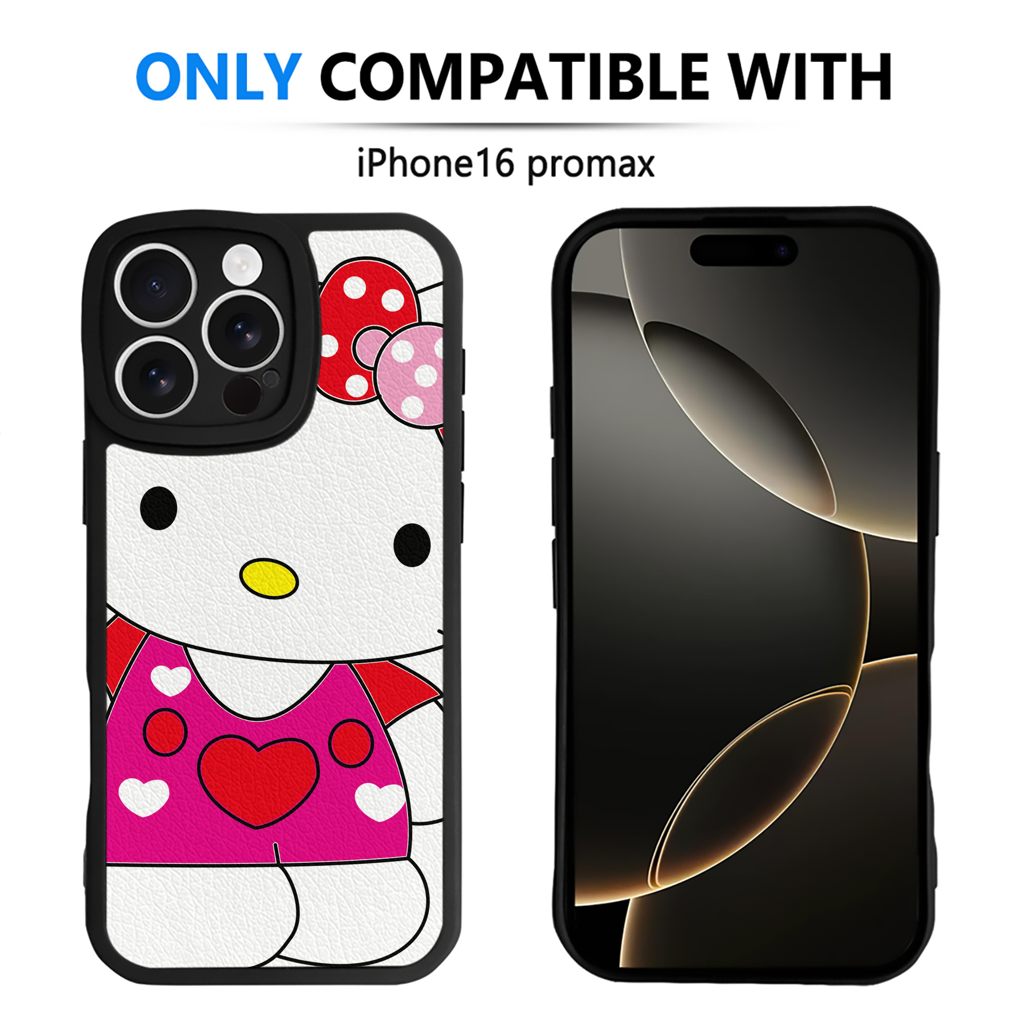 （画像用） Hello Kitty ハローキティ 【iPhone 16シリーズ対応】シリコンスマホケース（レザー調） 材質：シリコン